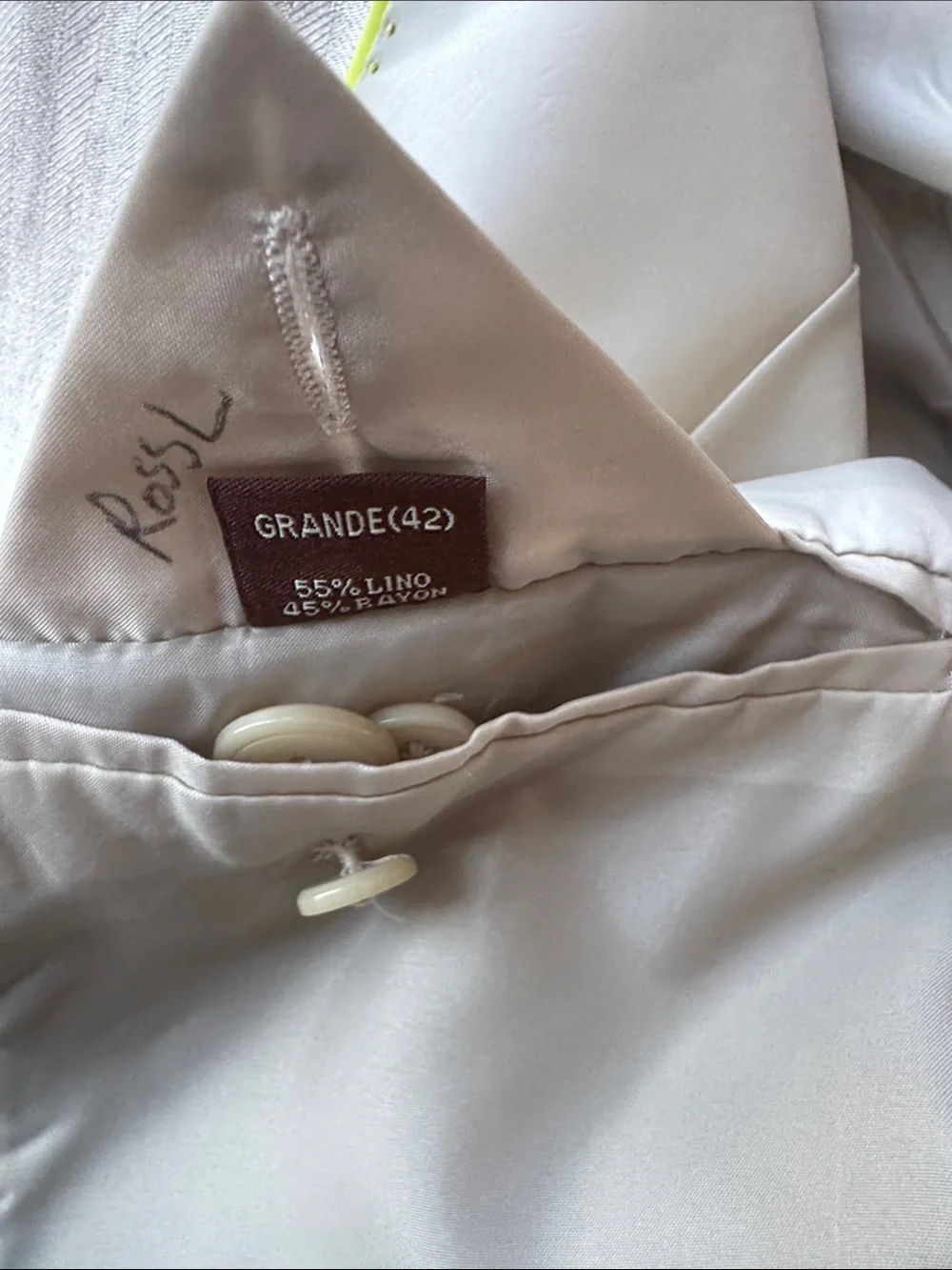 Cubavera Linen Blend Sport Coat Blazer Cream Sz 42 Resort Summer Wedding Beach